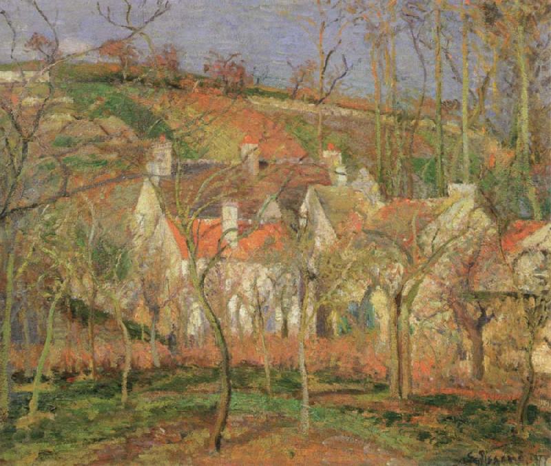 Camille Pissarro the red roofs Sweden oil painting art